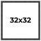 Square Refined Black Picture Frame - UV Acrylic, Foam Board Backing, Hanging Hardware